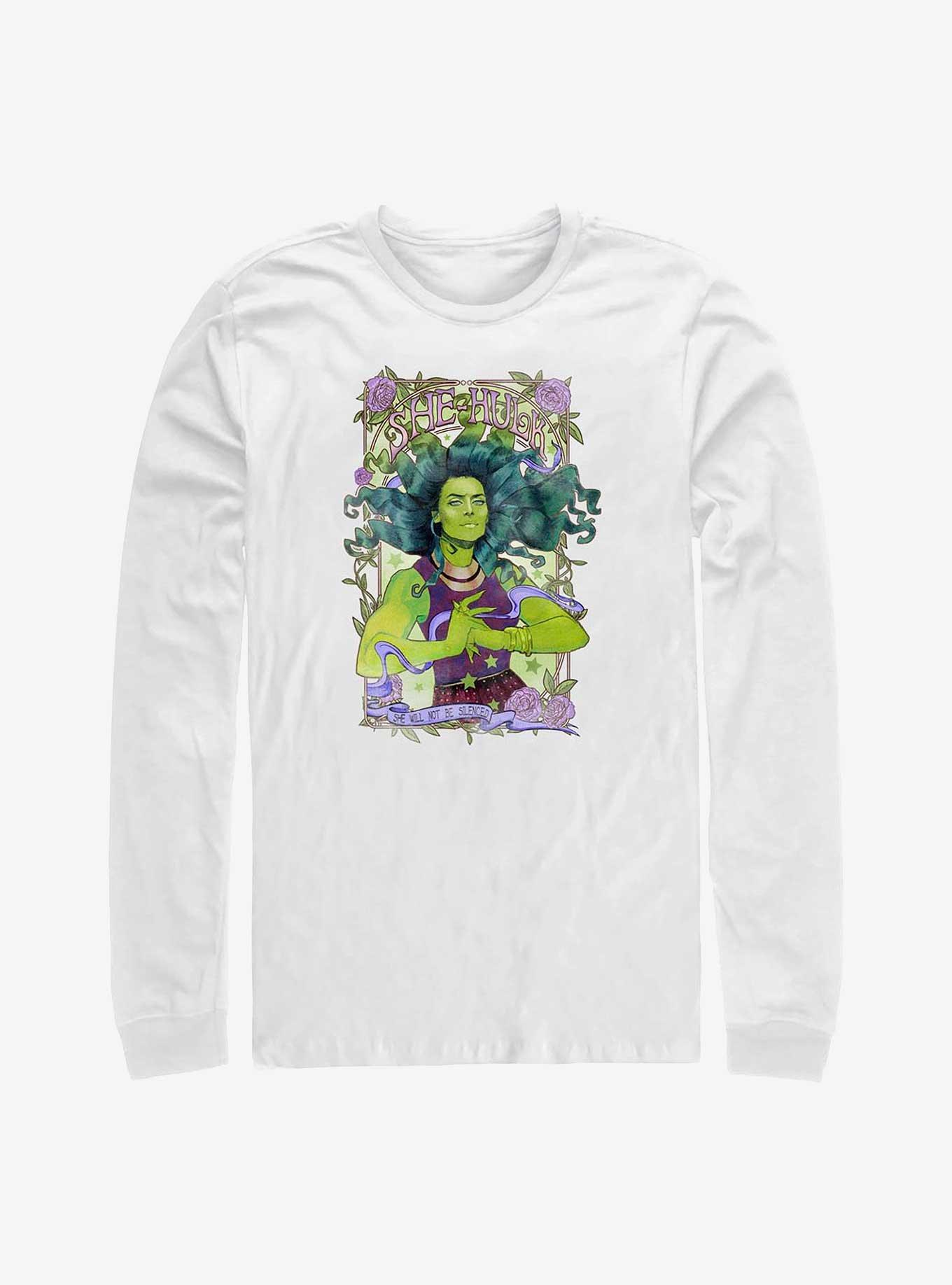 Marvel She-Hulk Will Not Be Silenced Long-Sleeve T-Shirt, WHITE, hi-res
