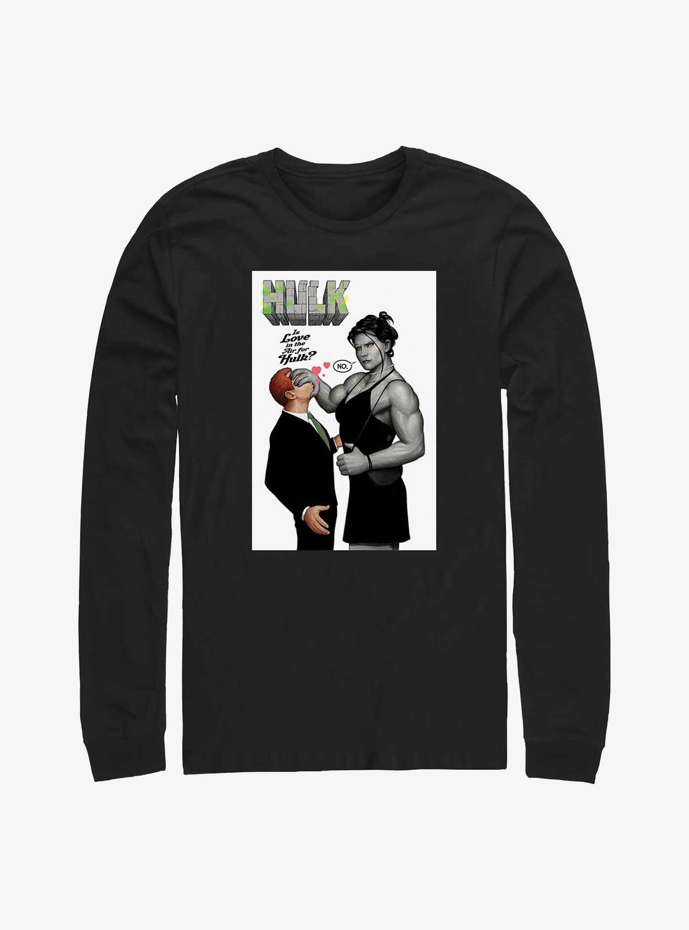 Marvel She-Hulk Love In The Air Comic Long-Sleeve T-Shirt, BLACK, hi-res