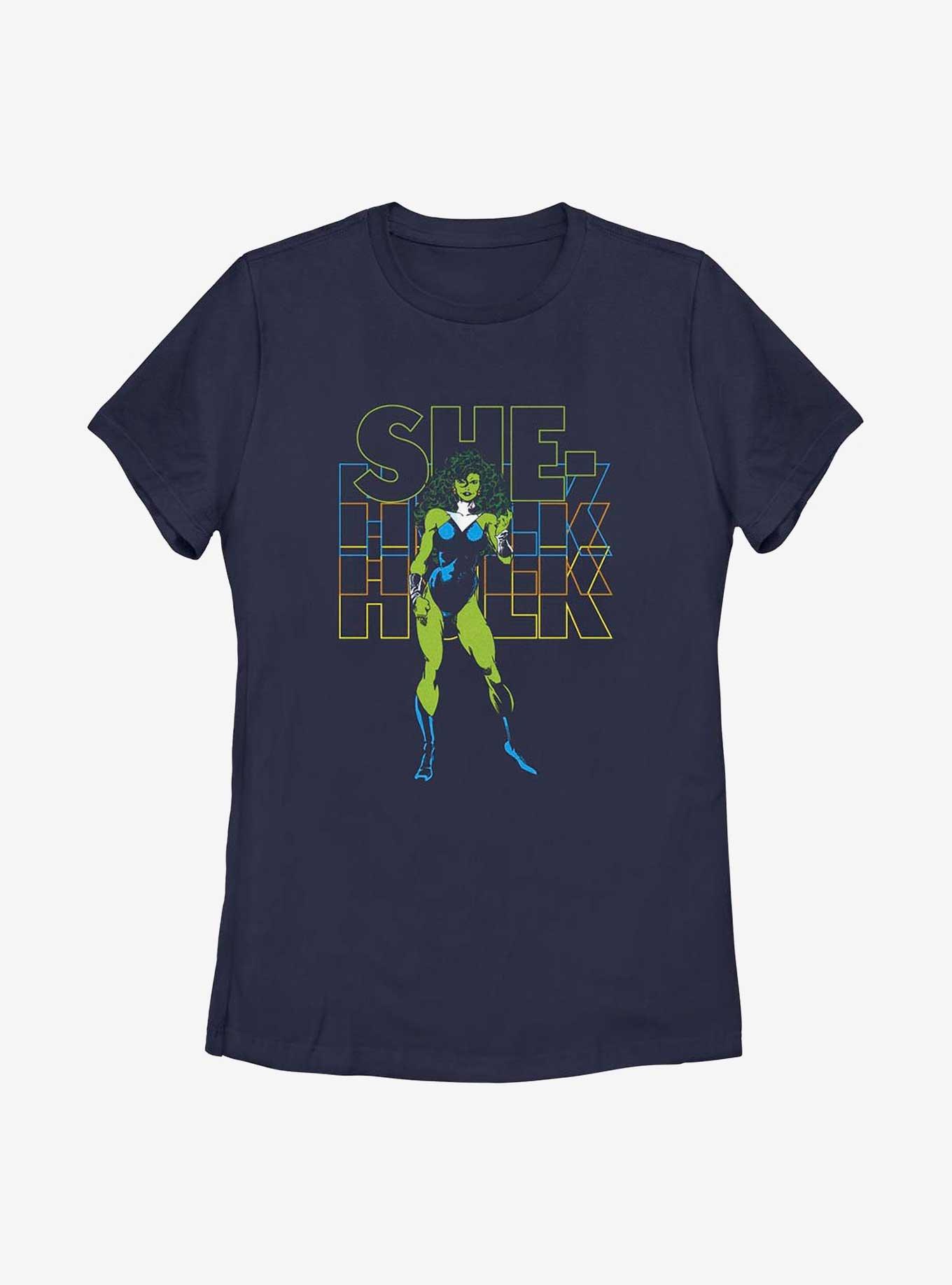Marvel She-Hulk Name Stack Womens T-Shirt, NAVY, hi-res