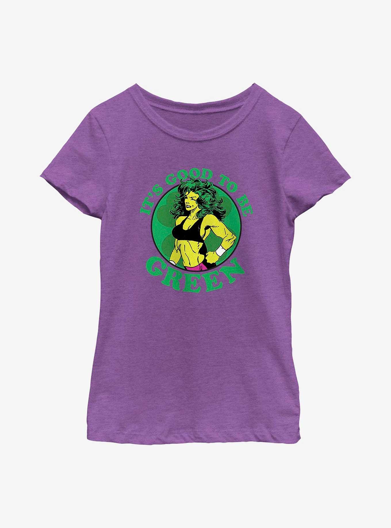 Marvel She-Hulk Good To Be Green Youth Girls T-Shirt, PURPLE BERRY, hi-res