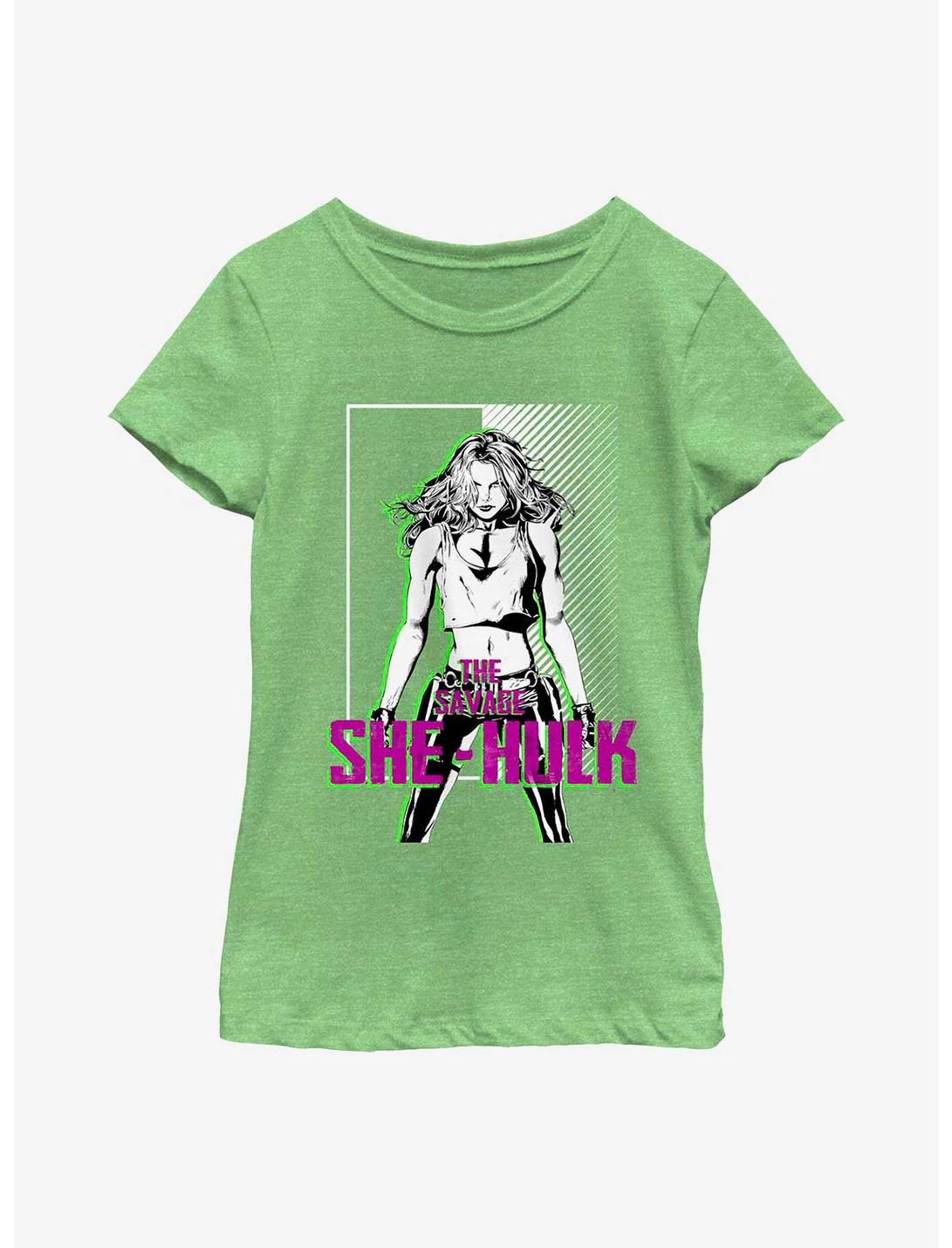 Marvel She-Hulk Savage Youth Girls T-Shirt, GRN APPLE, hi-res