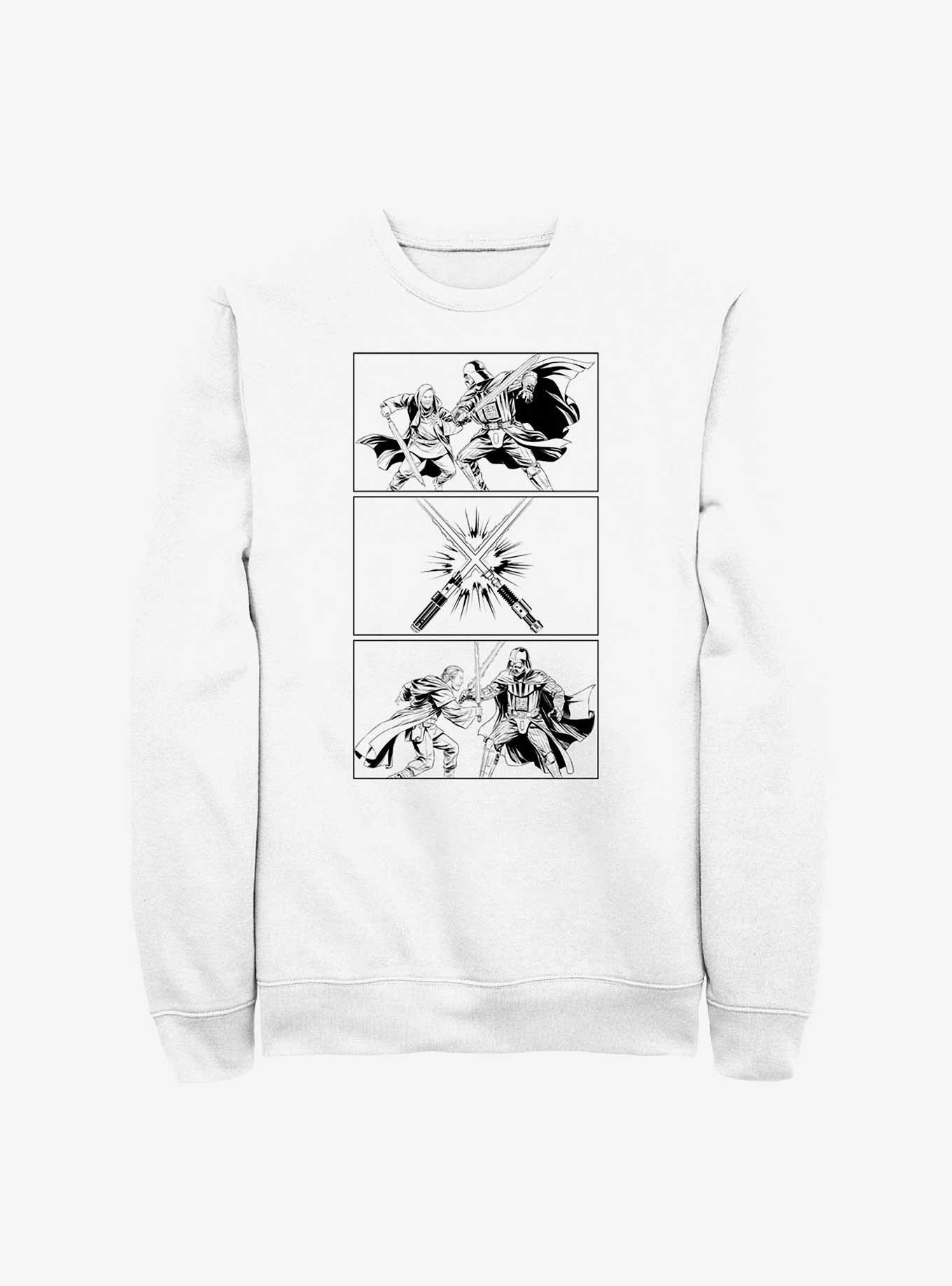 Star Wars Obi-Wan Kenobi Darth Vader Fight Panels Sweatshirt, , hi-res