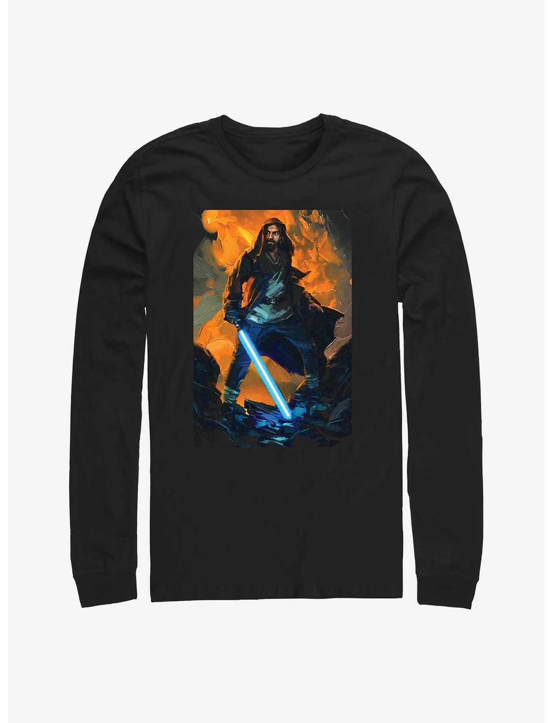 Star Wars Obi-Wan Kenobi Hero Stance Paint Long-Sleeve T-Shirt, BLACK, hi-res