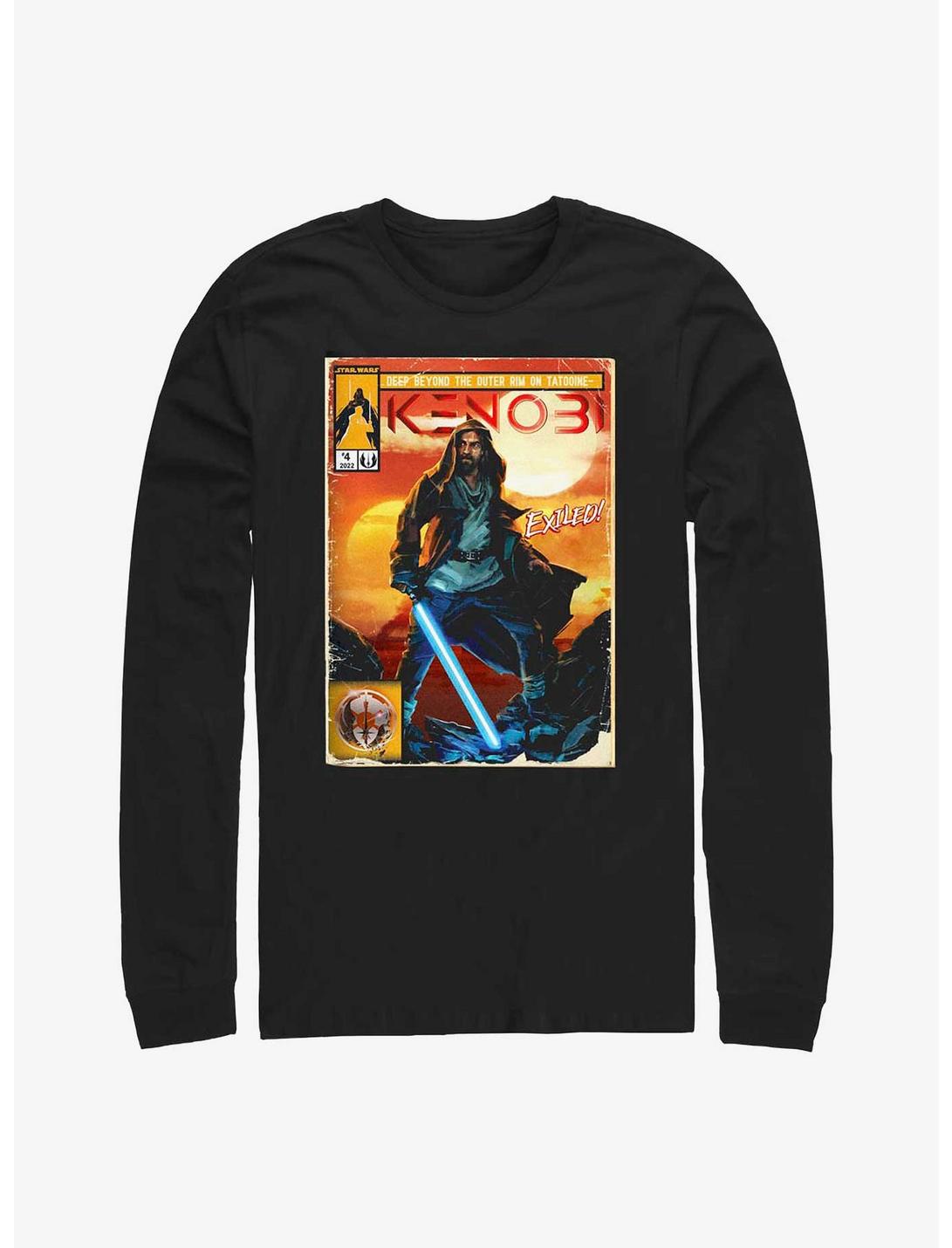 Star Wars Obi-Wan Kenobi Comic Cover Long-Sleeve T-Shirt, BLACK, hi-res