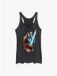 Star Wars Obi-Wan Kenobi Watercolor Style Womens Tank Top, BLK HTR, hi-res