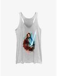 Star Wars Obi-Wan Kenobi Watercolor Style Womens Tank Top, WHITE HTR, hi-res