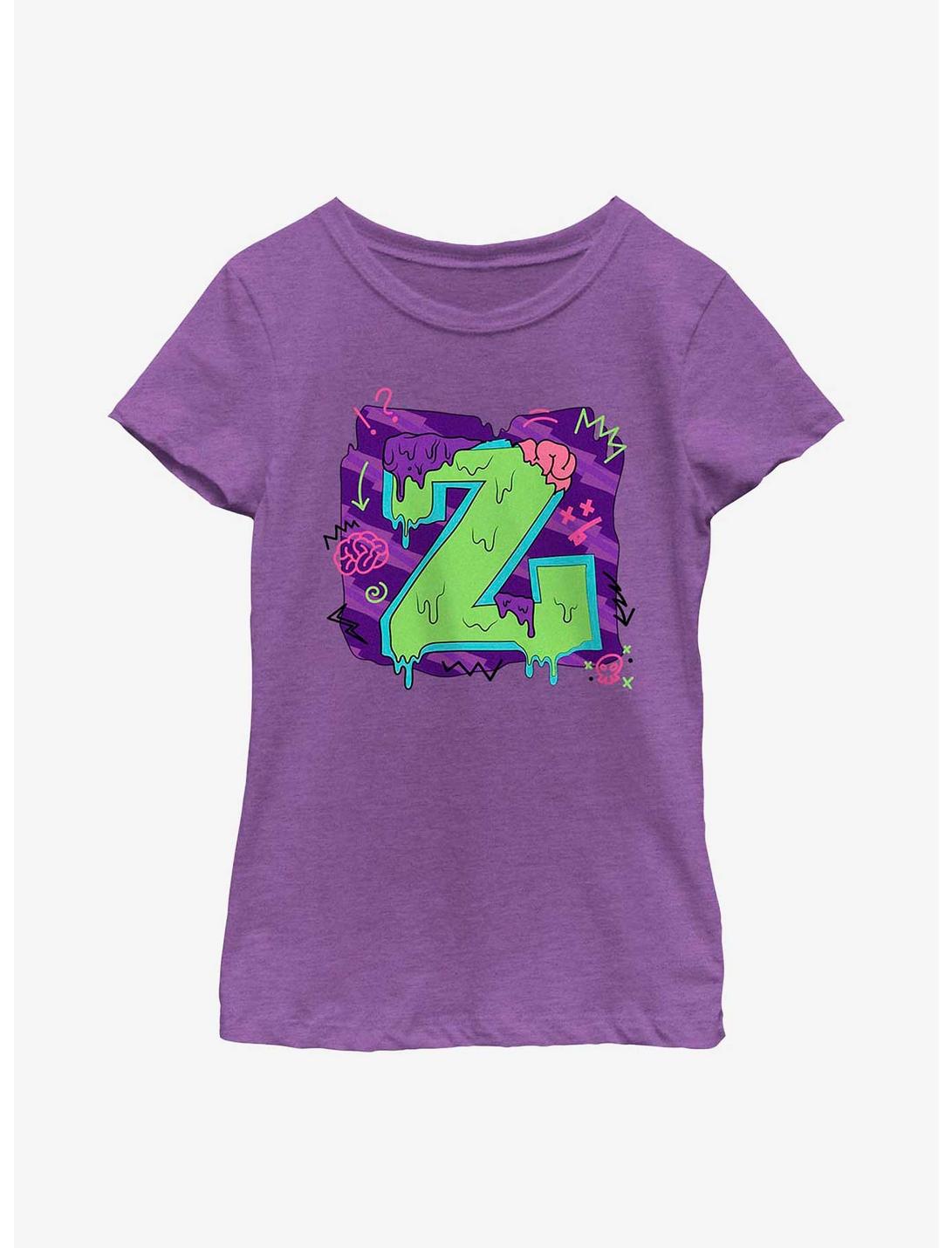 Disney Zombies Seabrook Football Letter Youth Girls T-Shirt, PURPLE BERRY, hi-res