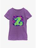 Disney Zombies Seabrook Football Letter Youth Girls T-Shirt, PURPLE BERRY, hi-res