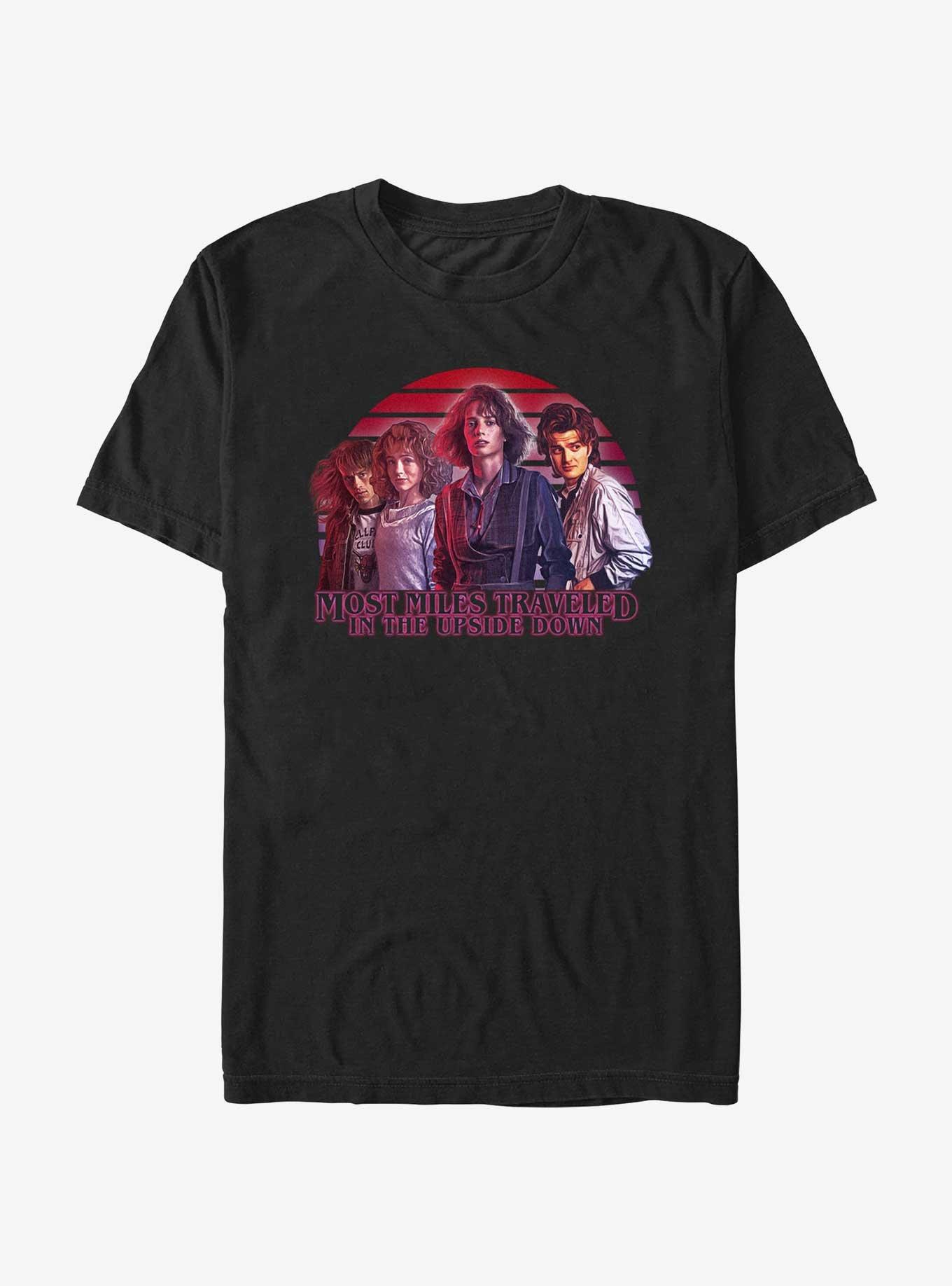 Stranger Things Most Miles Traveled In The Upside Down T-Shirt, , hi-res