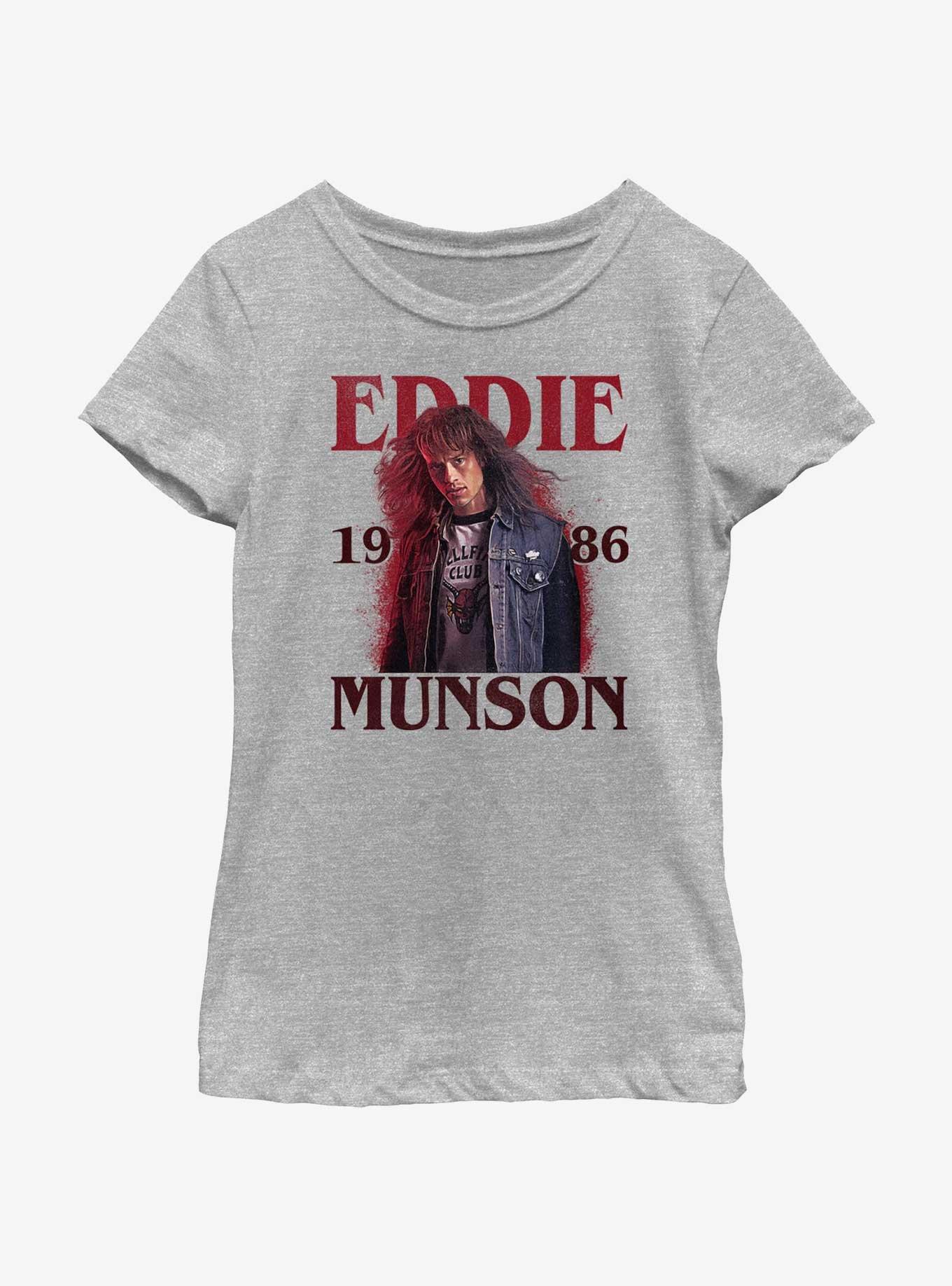 Stranger Things 1986 Eddie Munson Youth Girls T-Shirt, ATH HTR, hi-res