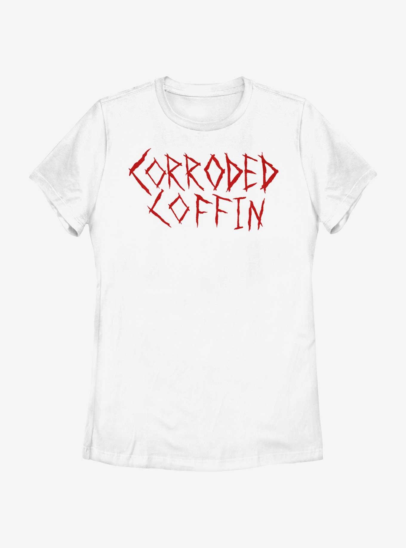 Stranger Things Corroded Coffin Womens T-Shirt, WHITE, hi-res