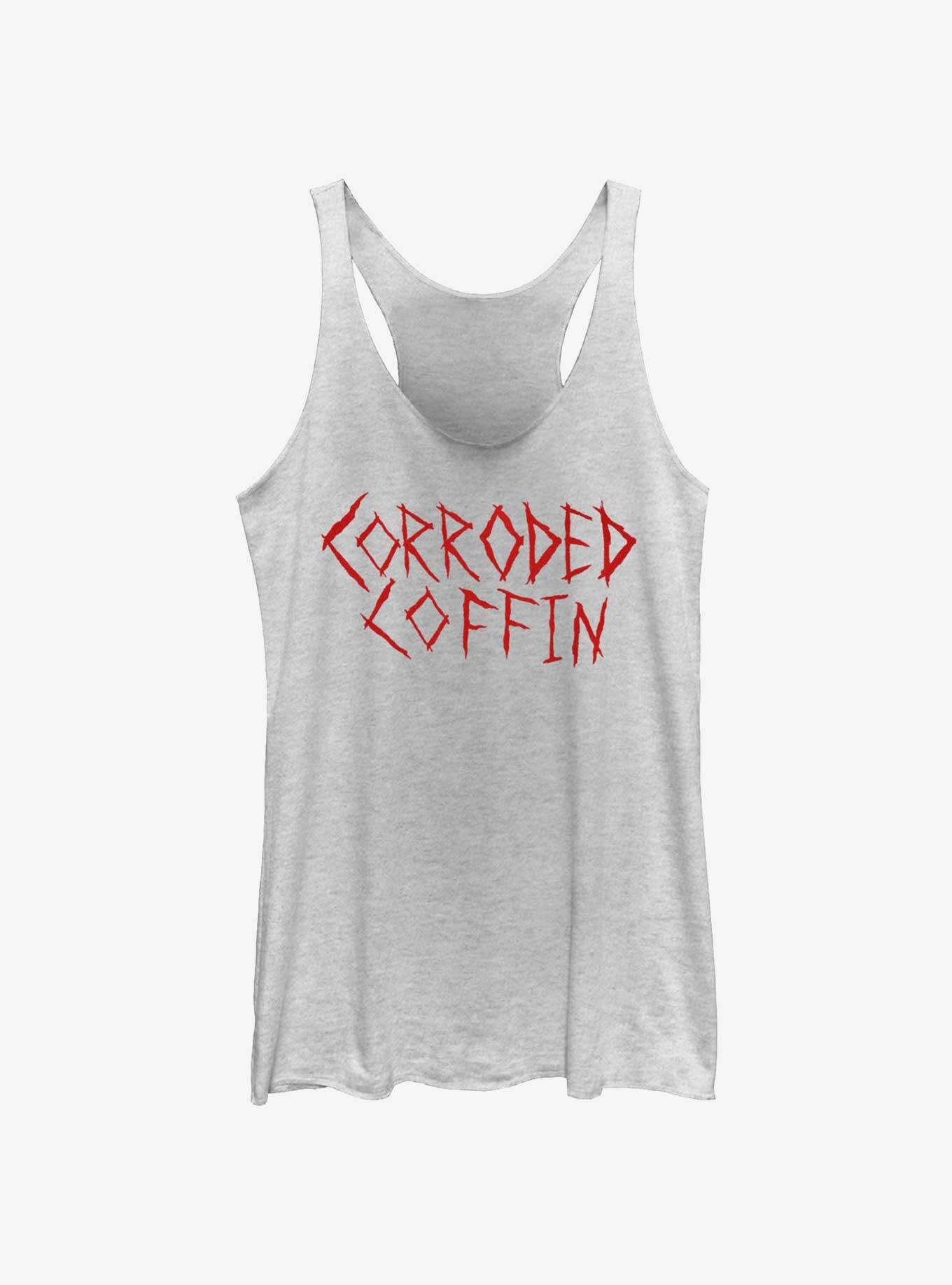 Stranger Things Corroded Coffin Womens Tank Top, WHITE HTR, hi-res