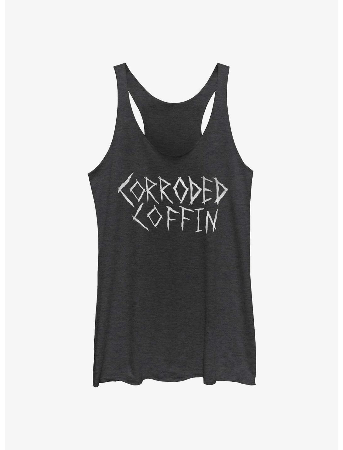 Stranger Things Corroded Coffin Womens Tank Top, BLK HTR, hi-res