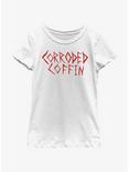 Stranger Things Corroded Coffin Youth Girls T-Shirt, WHITE, hi-res