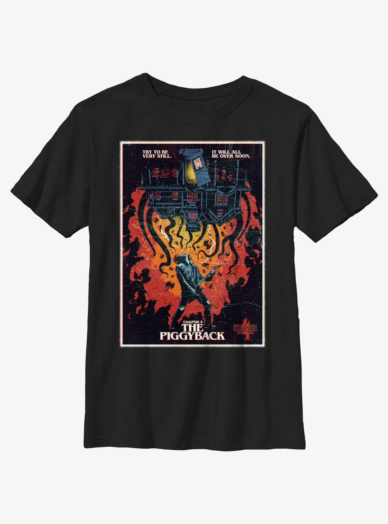 Stranger Things X Butcher Billy The Piggyback Youth T-Shirt, BLACK, hi-res