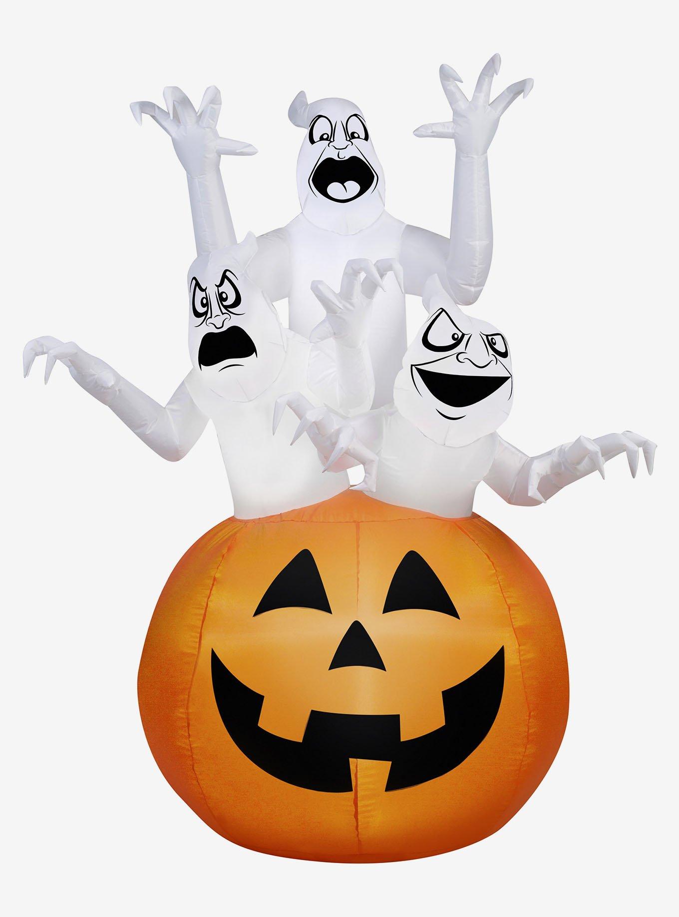 Three Ghosts In Pumpkin Scene Airblown, , hi-res