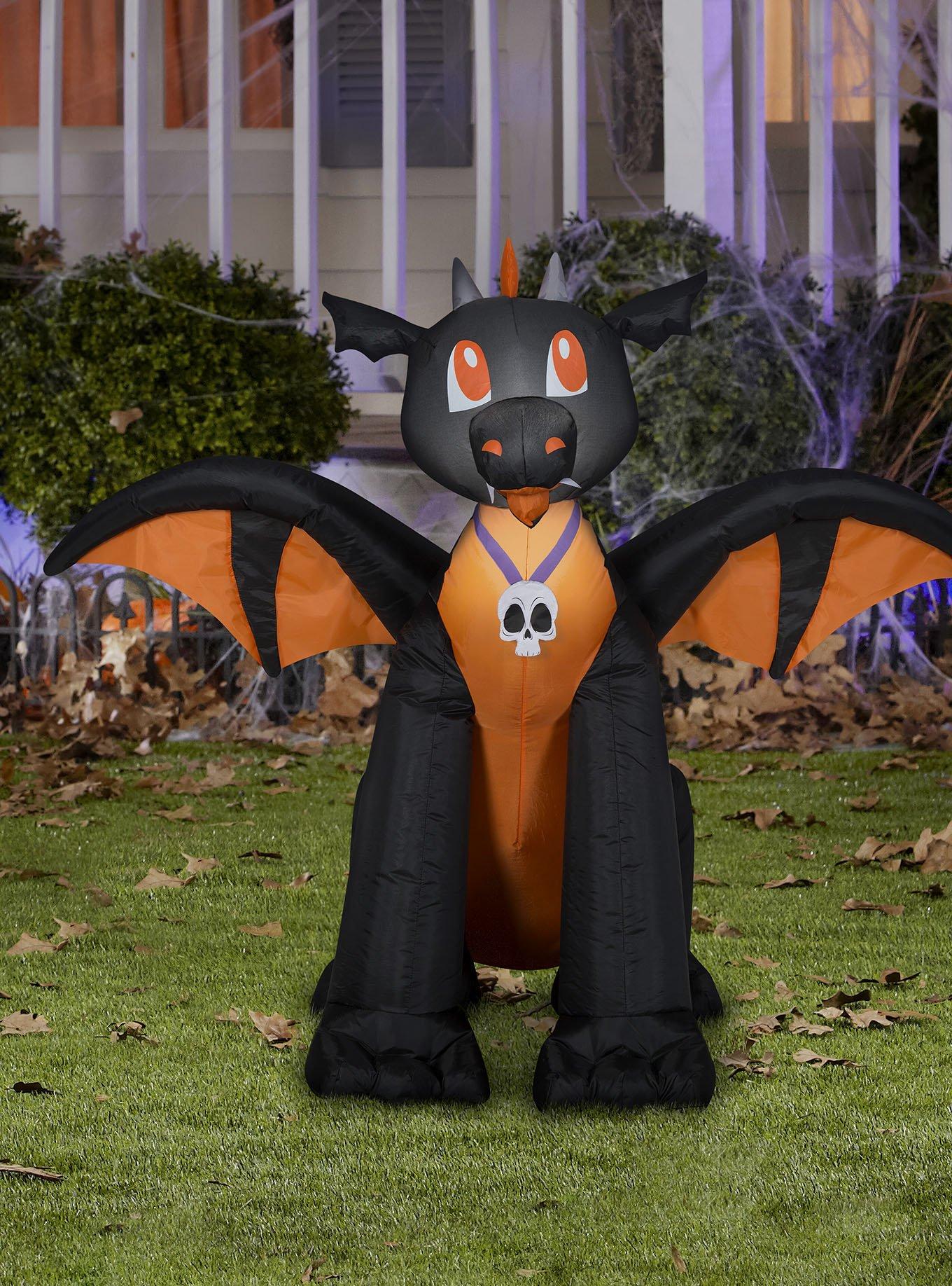 Winged Black Orange Dragon Airblown, , hi-res