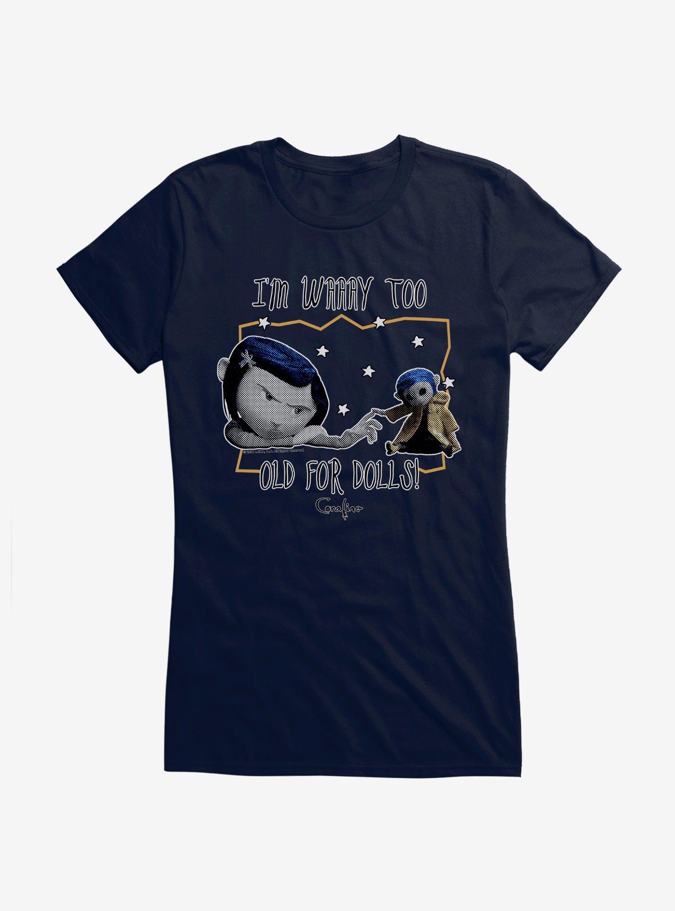 Coraline Too Old for Dolls Girls T-Shirt, , hi-res