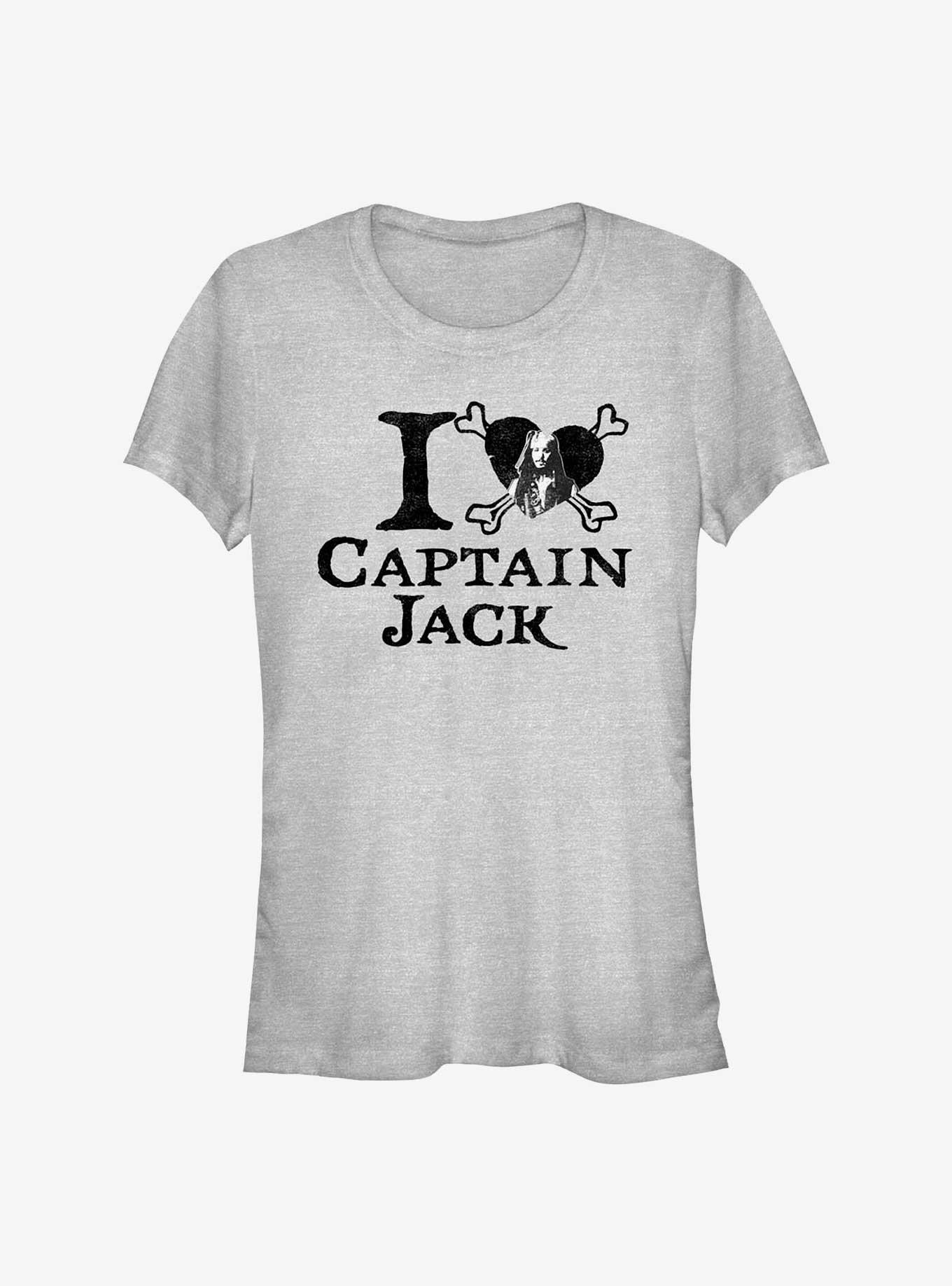 Disney Pirates of the Caribbean I Love Captain Jack Girls T-Shirt, ATH HTR, hi-res