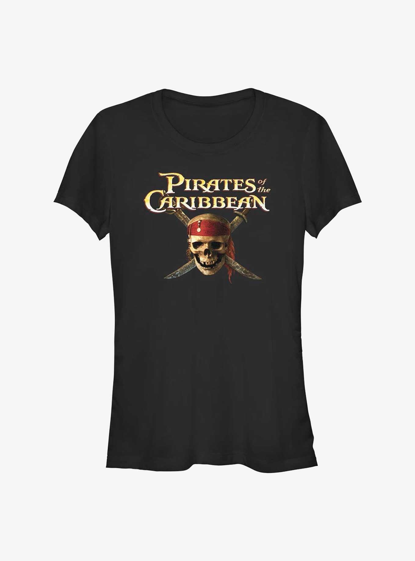 Disney Pirates of the Caribbean Skull Cross Logo Girls T-Shirt, BLACK, hi-res