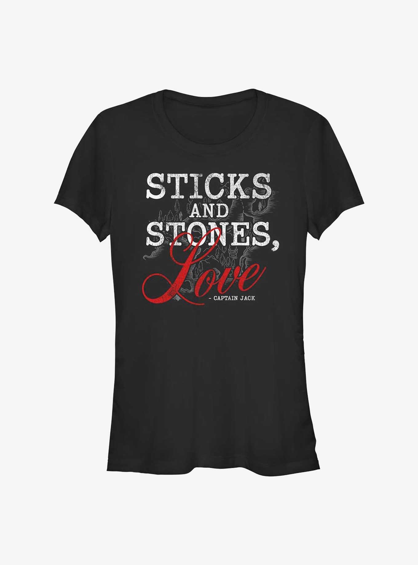 Disney Pirates of the Caribbean Sticks and Stones Love Girls T-Shirt, BLACK, hi-res