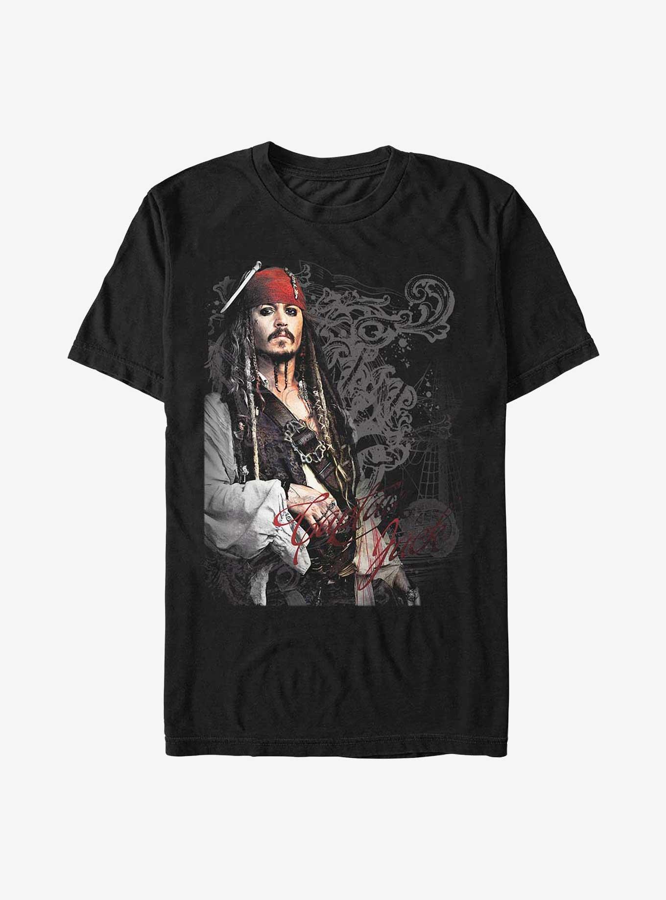 Disney Pirates of the Caribbean Captain Jack T-Shirt - BLACK | Hot