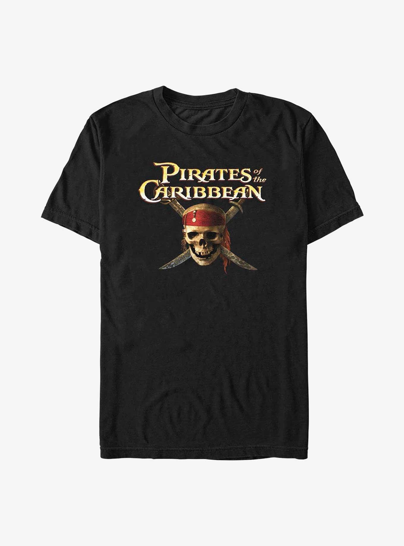 Disney Pirates of the Caribbean Skull Cross Logo T-Shirt, BLACK, hi-res