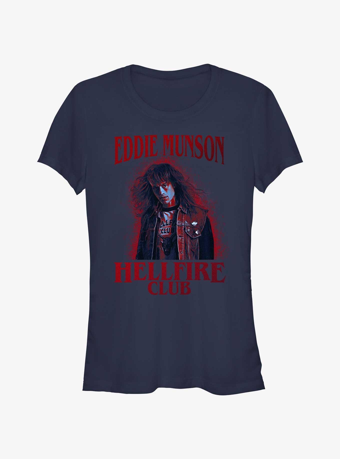Stranger Things Eddie Munson Hellfire Club Girls T-Shirt, NAVY, hi-res