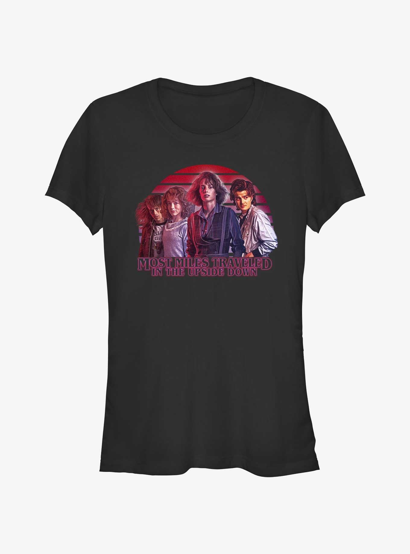 Stranger Things Most Miles Traveled Girls T-Shirt, BLACK, hi-res