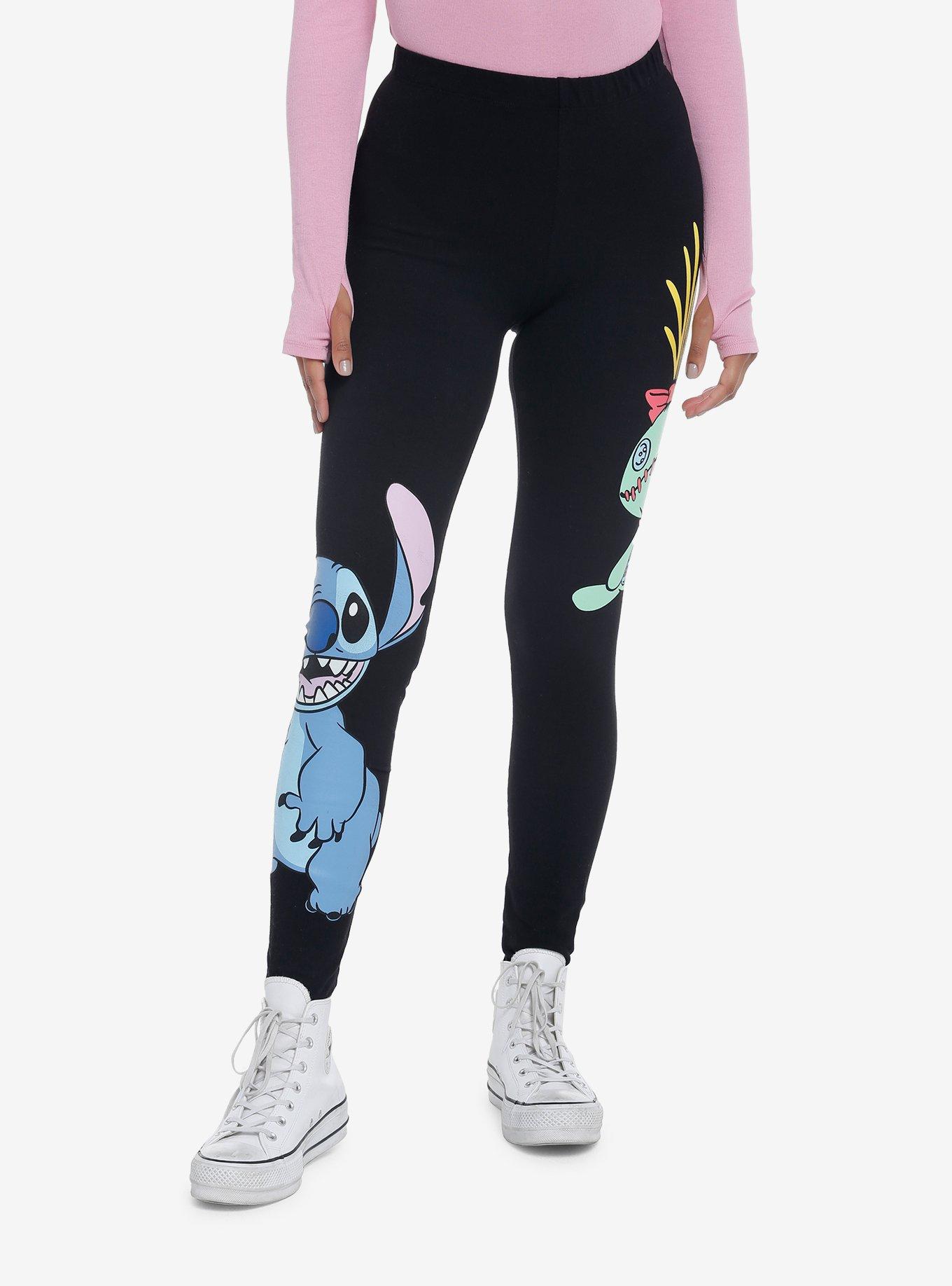  Disney Juniors Womens Leggings Stitch All Over Print Stretch  (Black, Small) : Clothing, Shoes & Jewelry