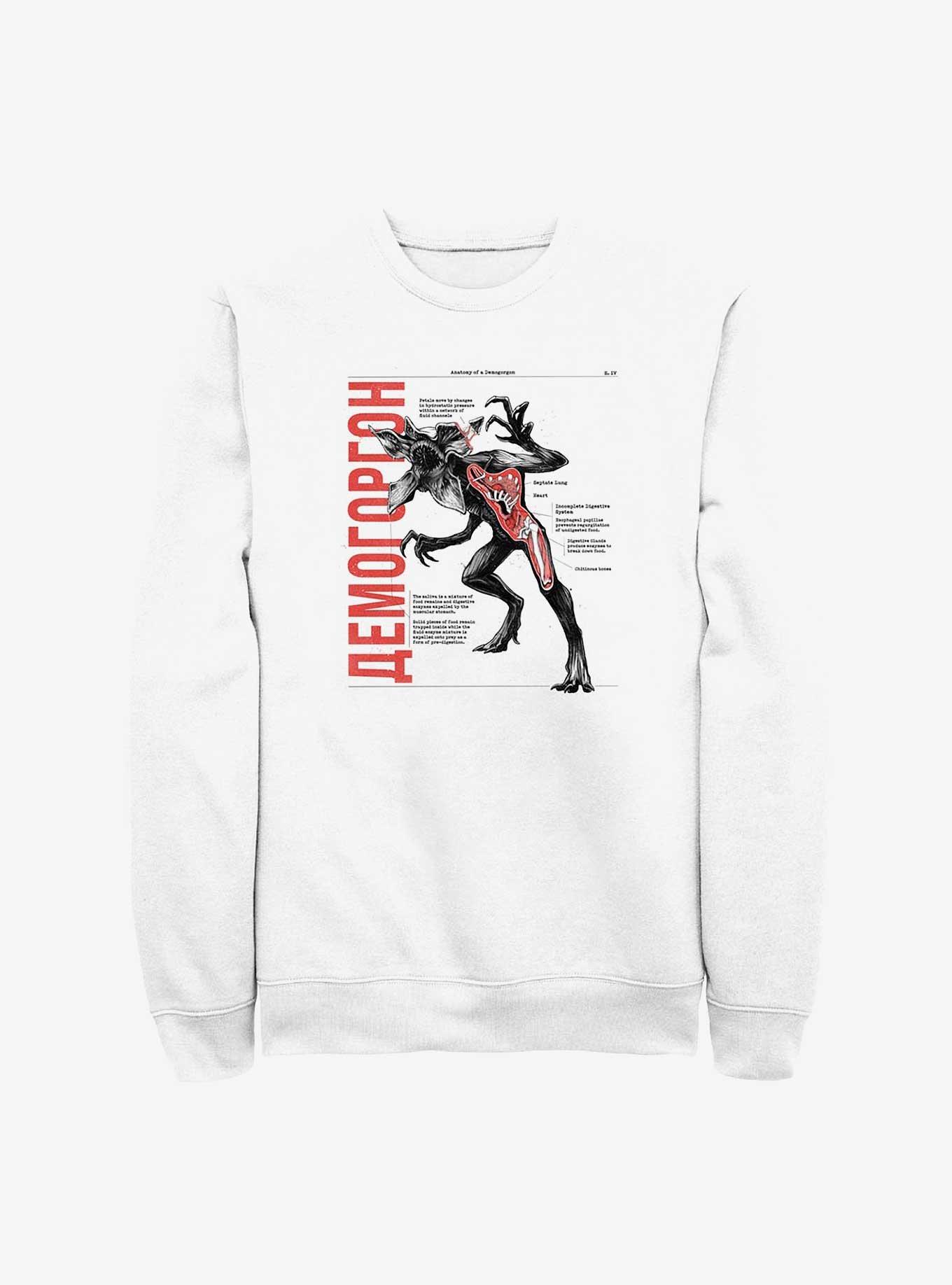 Stranger Things Anatomy Of Demogorgon Sweatshirt, WHITE, hi-res