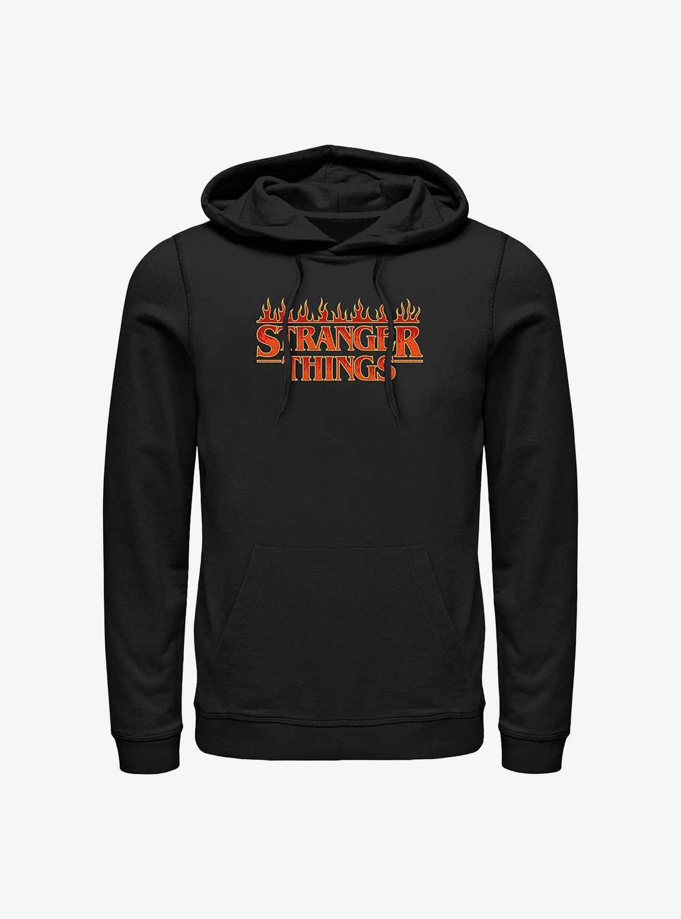 Stranger Things Fire Logo Hoodie, BLACK, hi-res