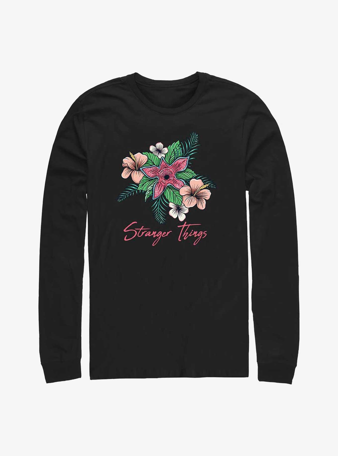 Stranger Things Floral Logo Long-Sleeve T-Shirt, , hi-res