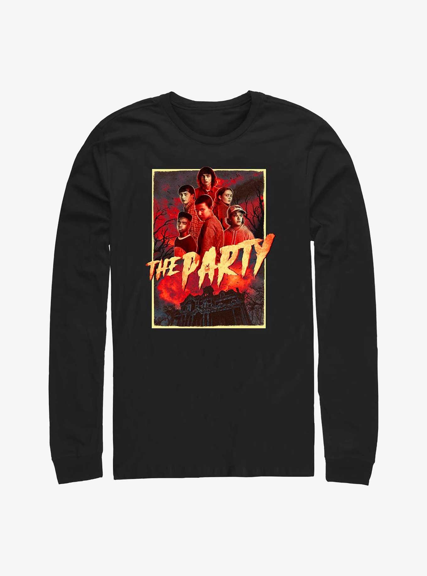 Stranger Things The Party Long-Sleeve T-Shirt, BLACK, hi-res