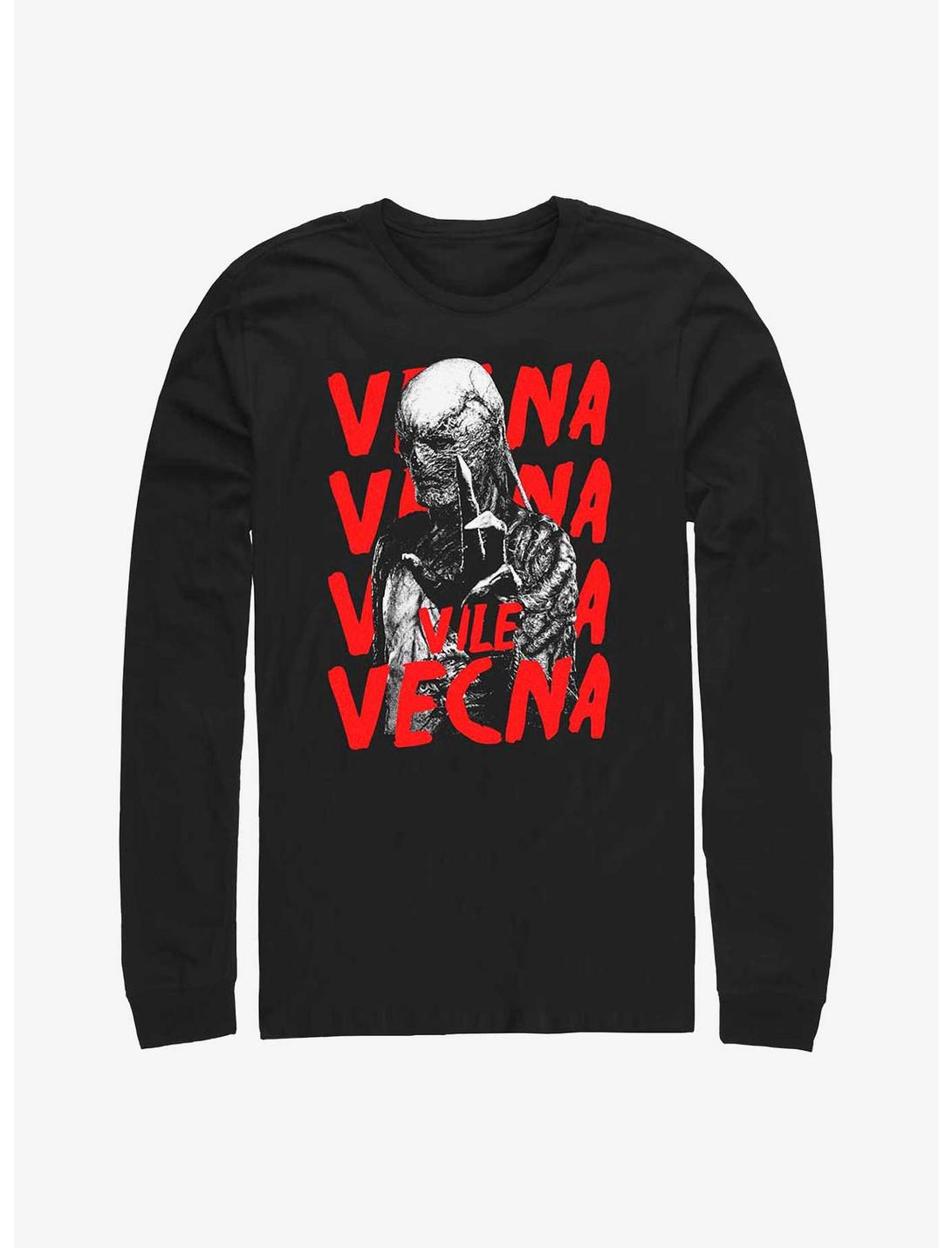 Stranger Things Vecna Horror Poster Long-Sleeve T-Shirt, BLACK, hi-res