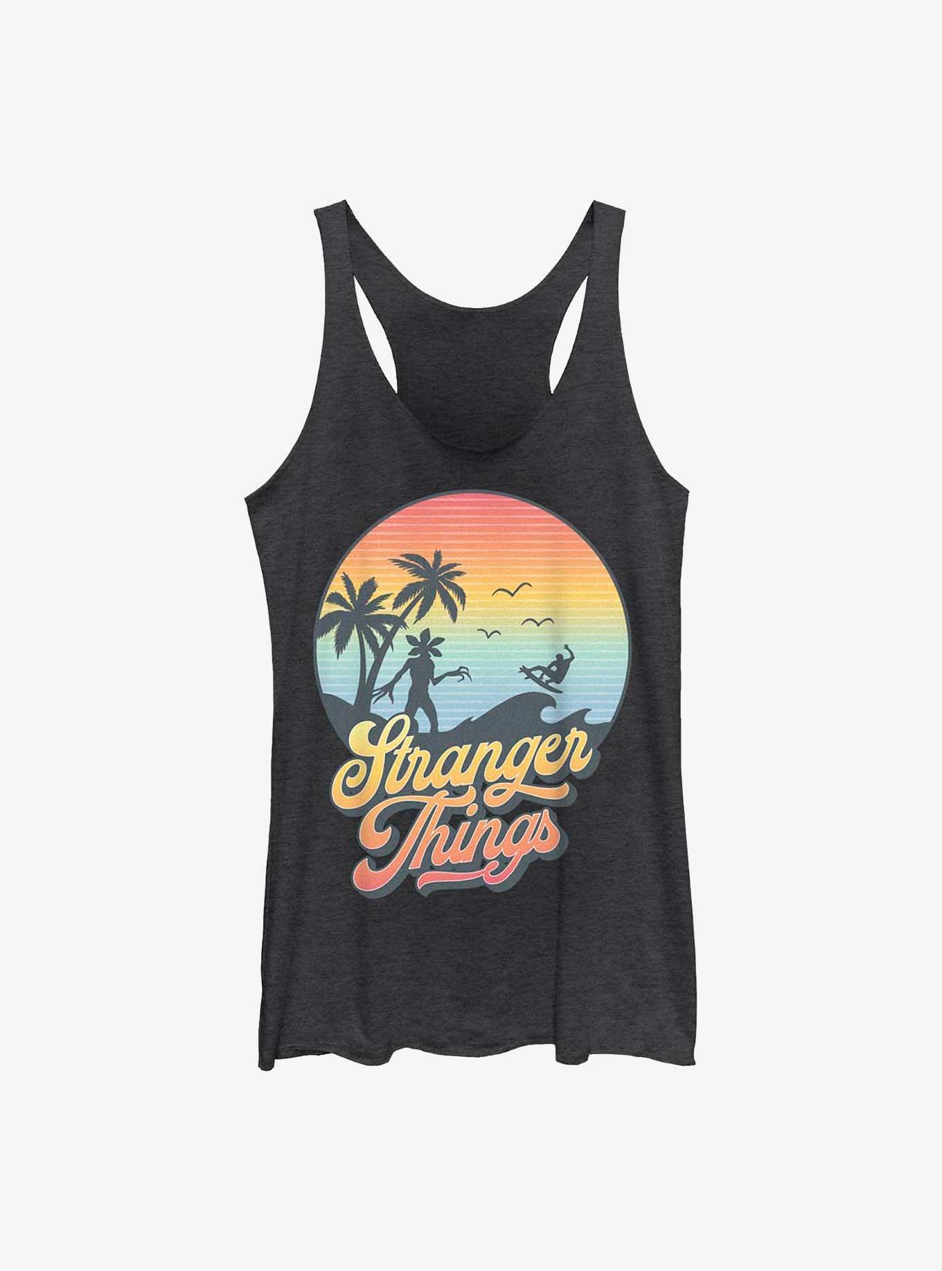 Stranger Things Retro Sun Logo Womens Tank Top, , hi-res