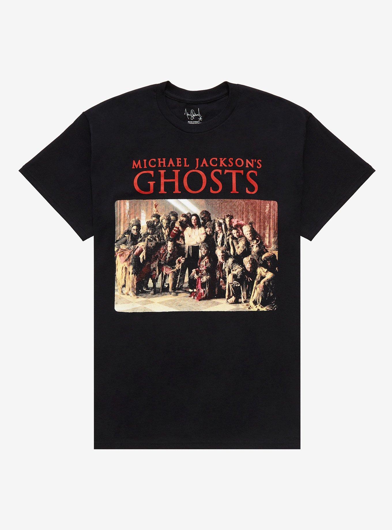 Michael Jackson Ghosts Boyfriend Fit Girls T-Shirt, BLACK, hi-res