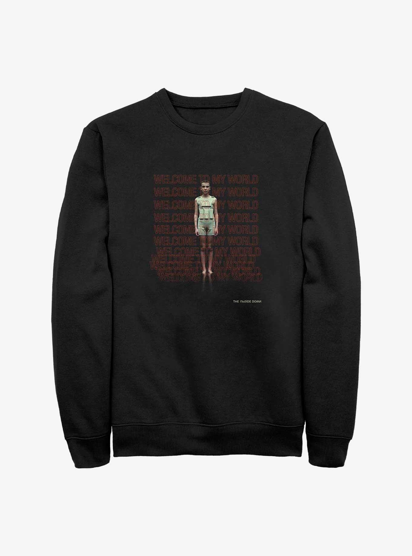 Stranger Things Welcome To My World Sweatshirt, BLACK, hi-res