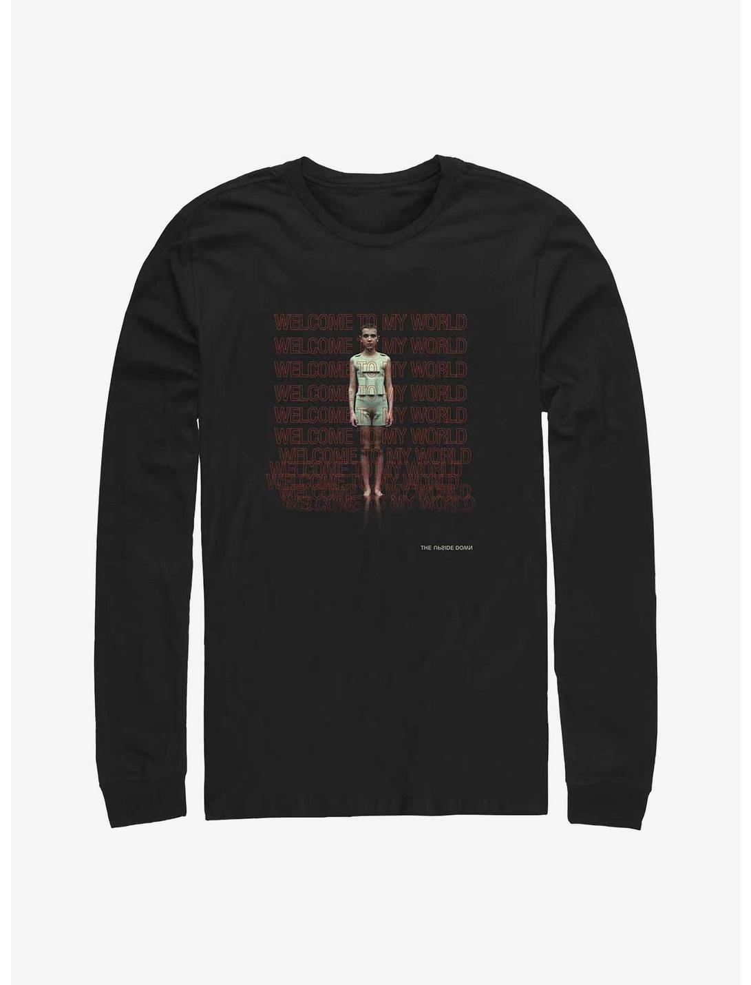 Stranger Things Welcome To My World Long-Sleeve T-Shirt, BLACK, hi-res
