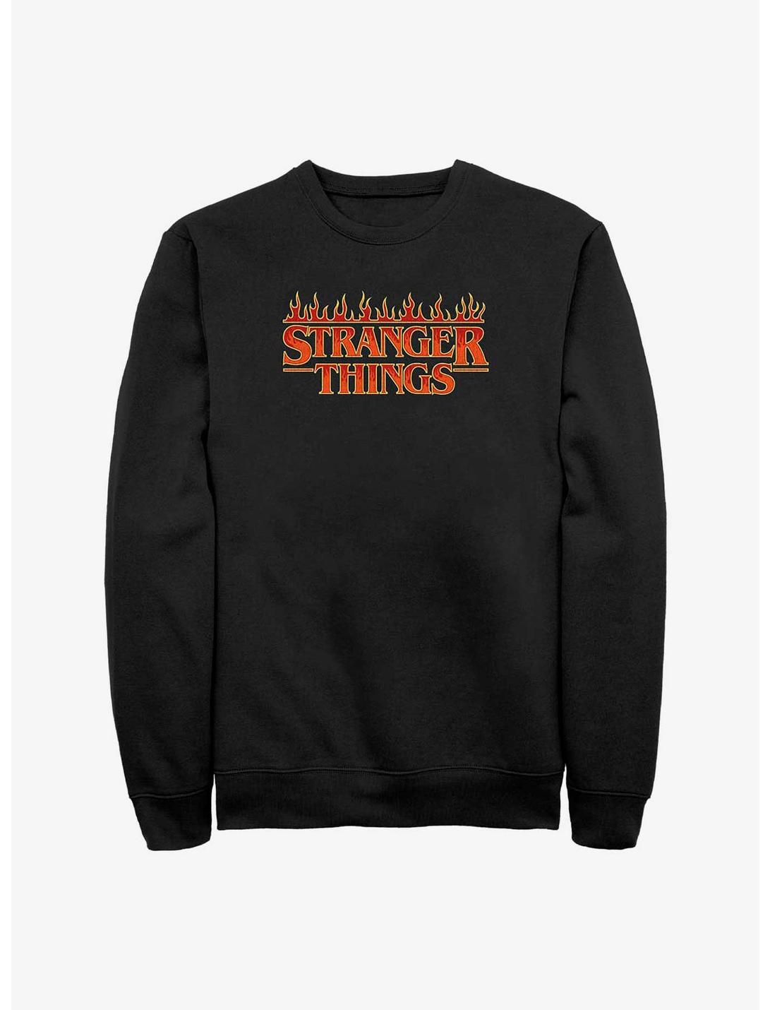 Stranger Things Fire Logo Sweatshirt, BLACK, hi-res