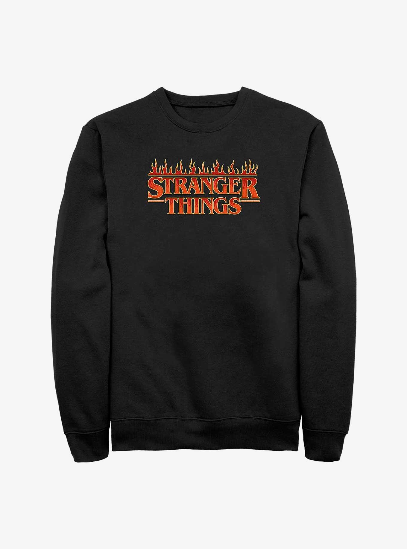 Stranger Things Fire Logo Sweatshirt, BLACK, hi-res