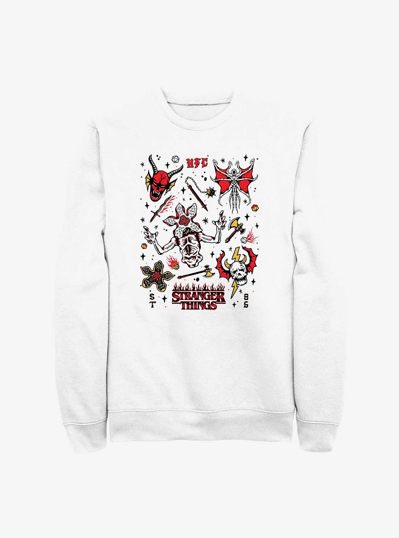 Stranger Things Flash Sheet Sweatshirt, WHITE, hi-res