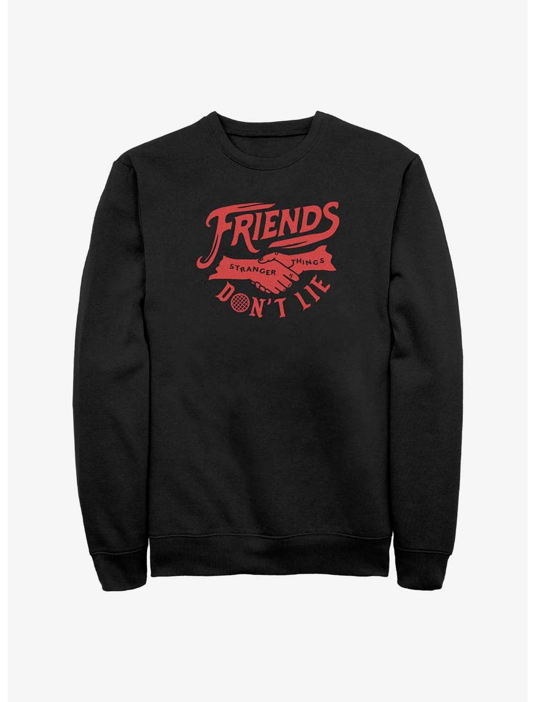 Stranger Things Friends Don't Lie Sweatshirt, BLACK, hi-res