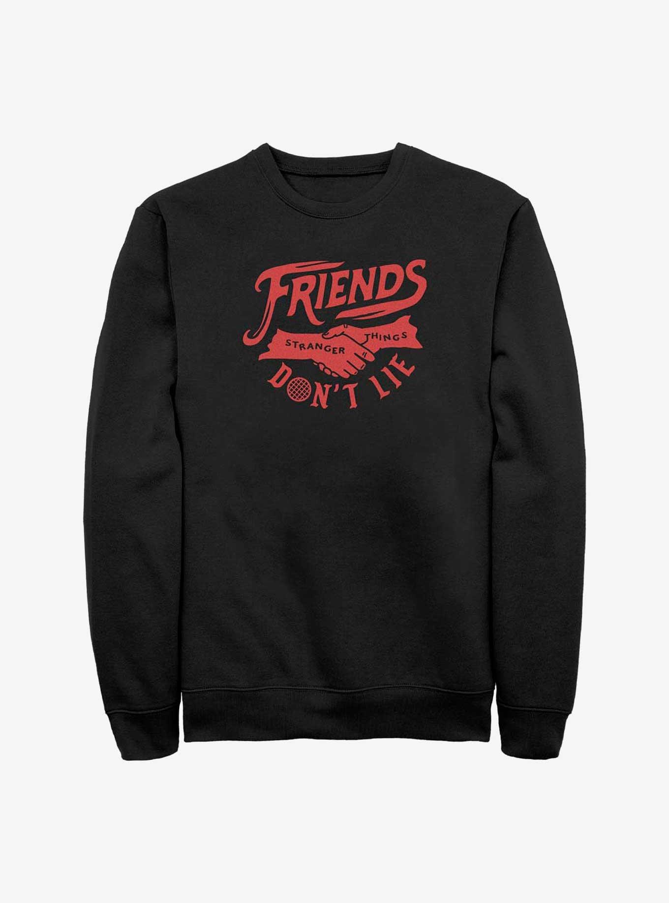 Stranger Things Friends Don't Lie Sweatshirt, BLACK, hi-res