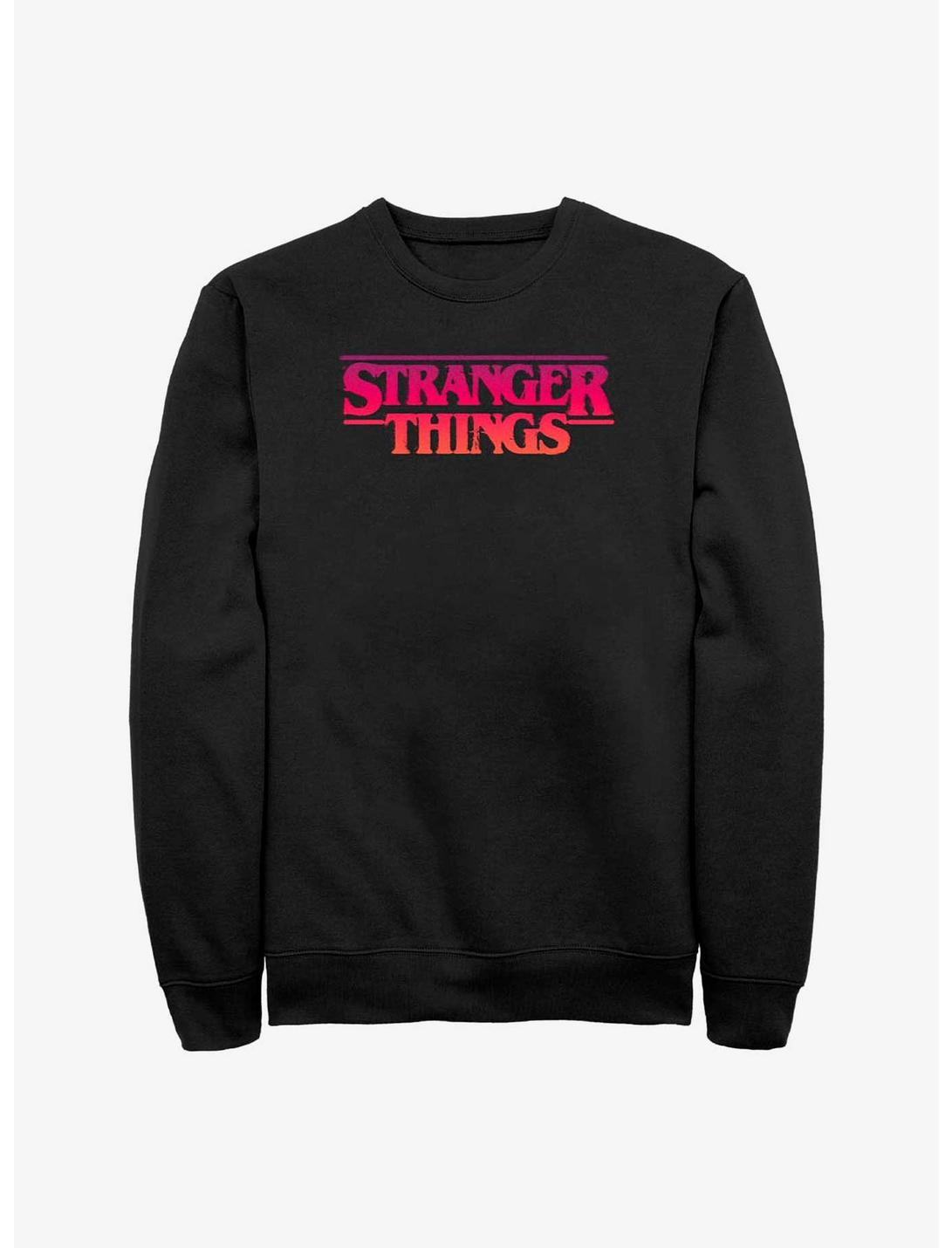 Stranger Things Grunge Logo Sweatshirt, BLACK, hi-res