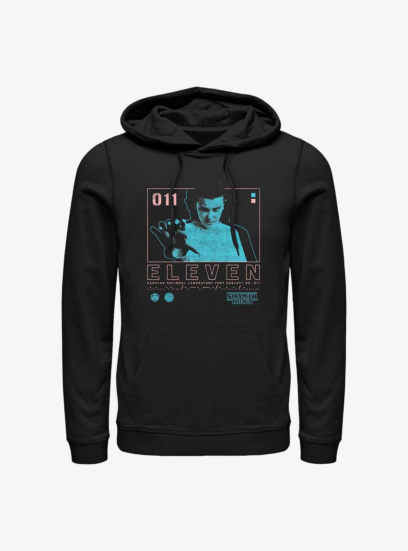 Stranger Things Eleven Infographic Hoodie, BLACK, hi-res