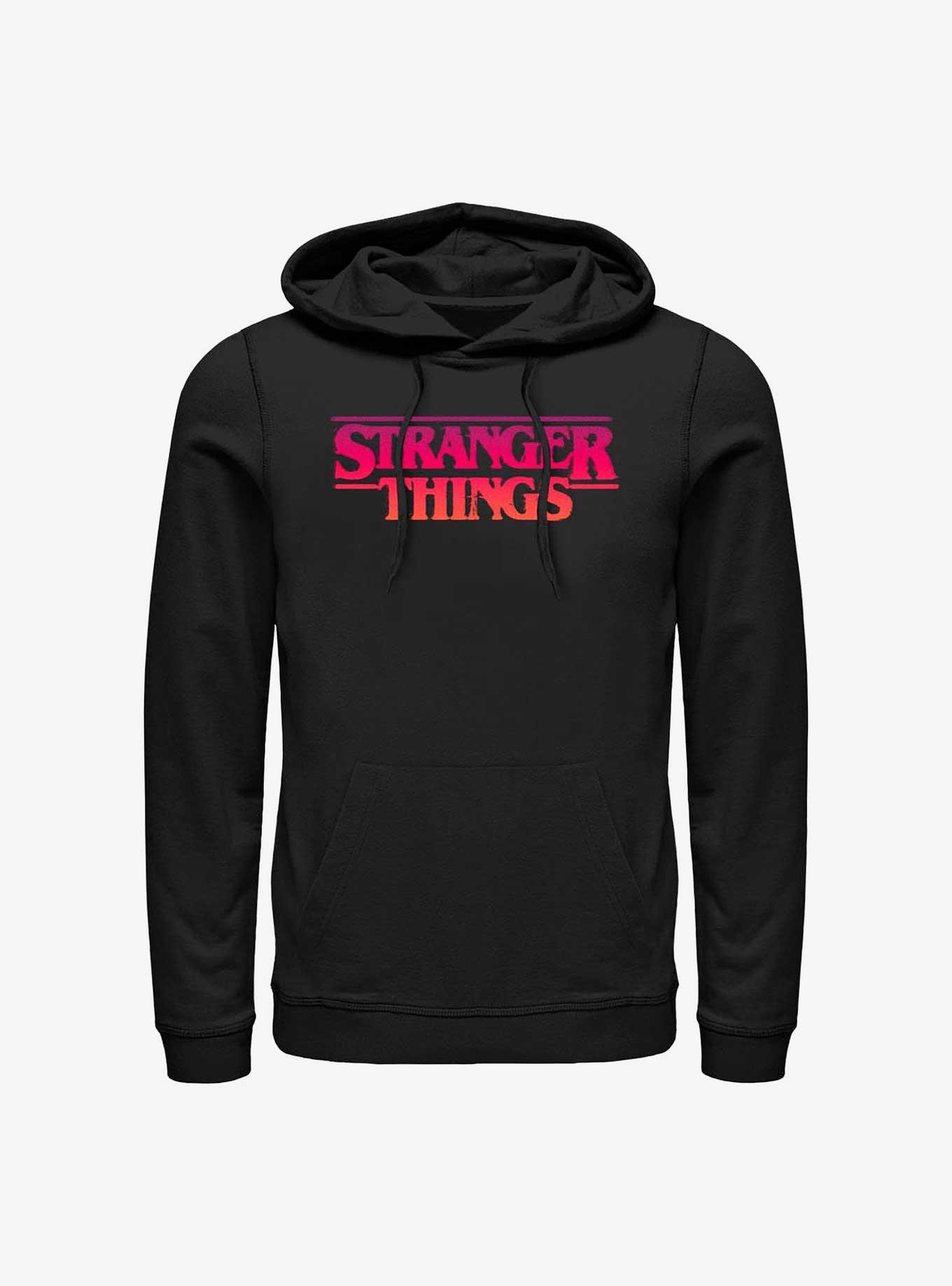 Stranger Things Grunge Logo Hoodie, BLACK, hi-res