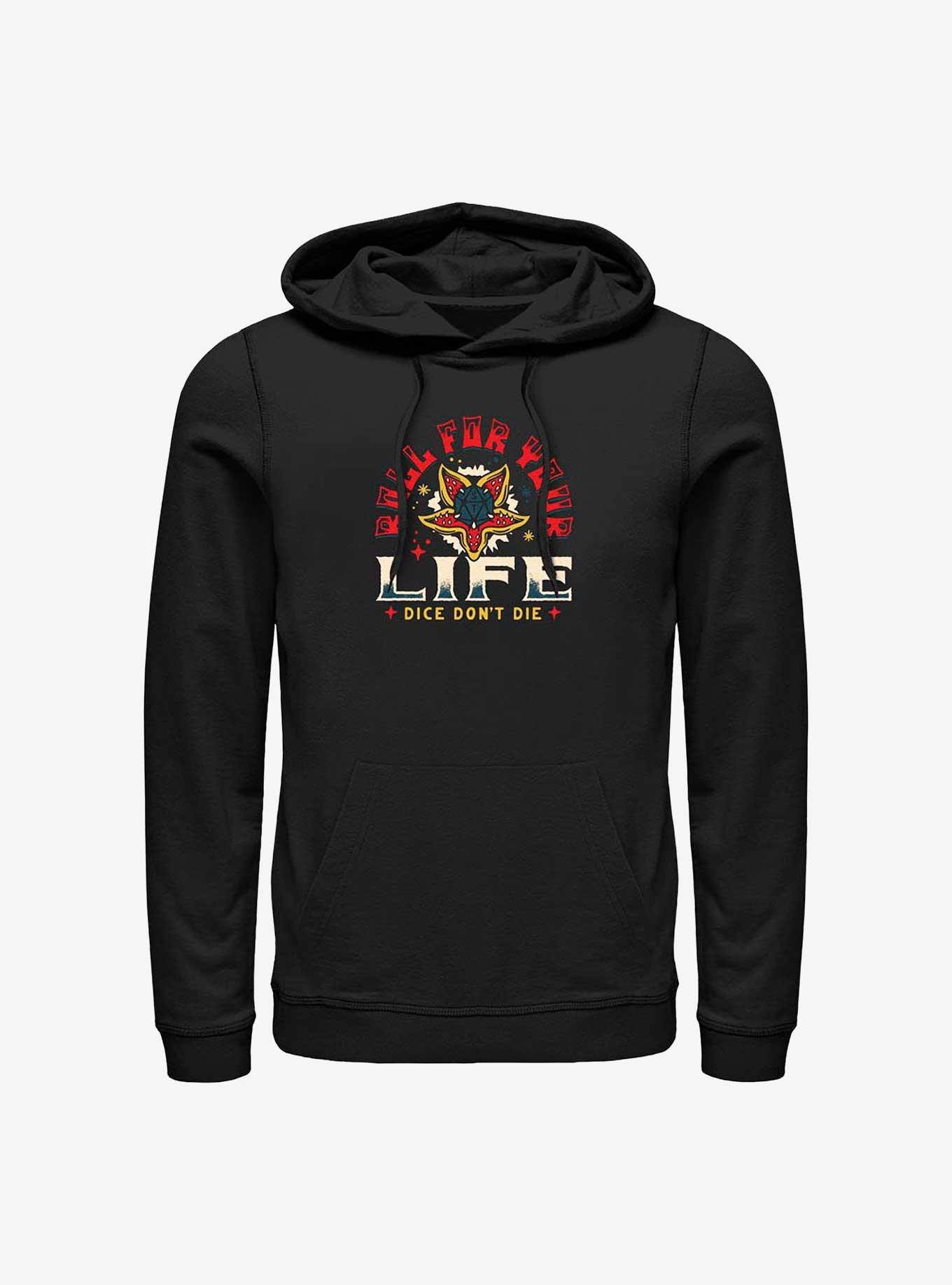 Stranger Things Roll For Your Life Hoodie, BLACK, hi-res