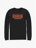 Stranger Things Fire Logo Long-Sleeve T-Shirt, BLACK, hi-res