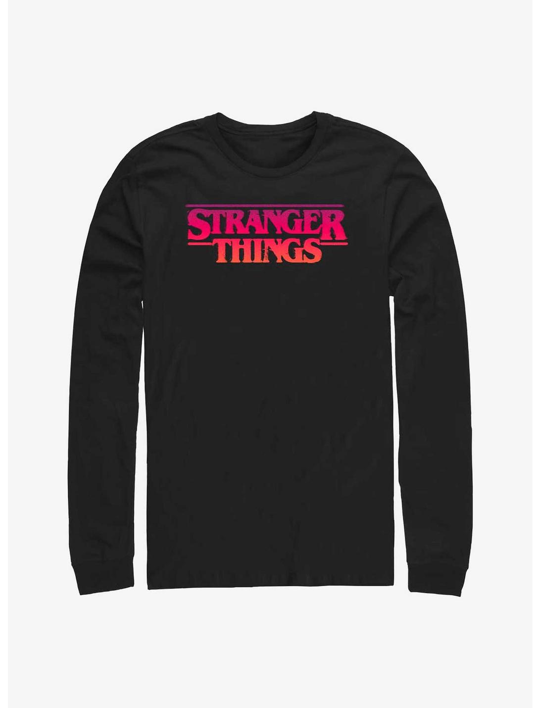 Stranger Things Grunge Logo Long-Sleeve T-Shirt, BLACK, hi-res